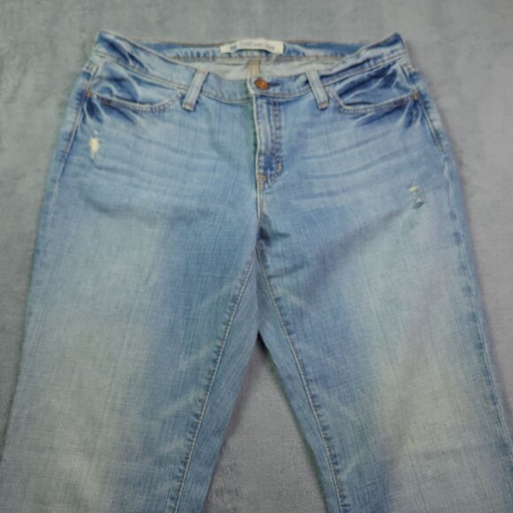 Gap Original Womens Long & Lean Flare Jeans 33 Light Wash Mid Rise Distressed - Picture 6 of 7